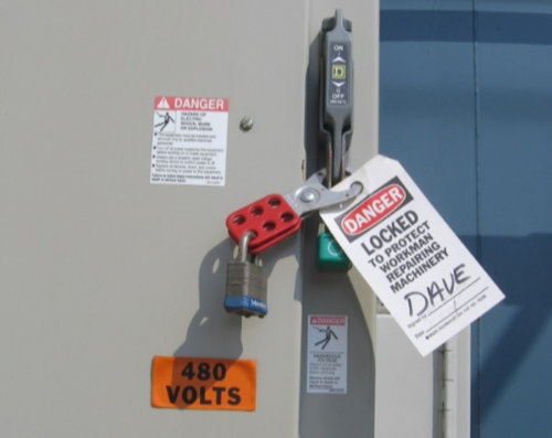 Lock on electric panel